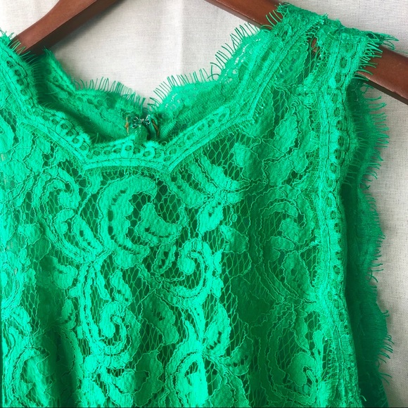 SOLD | Tadashi Shoji Green Lace Dress Size 10 - Picture 2 of 8